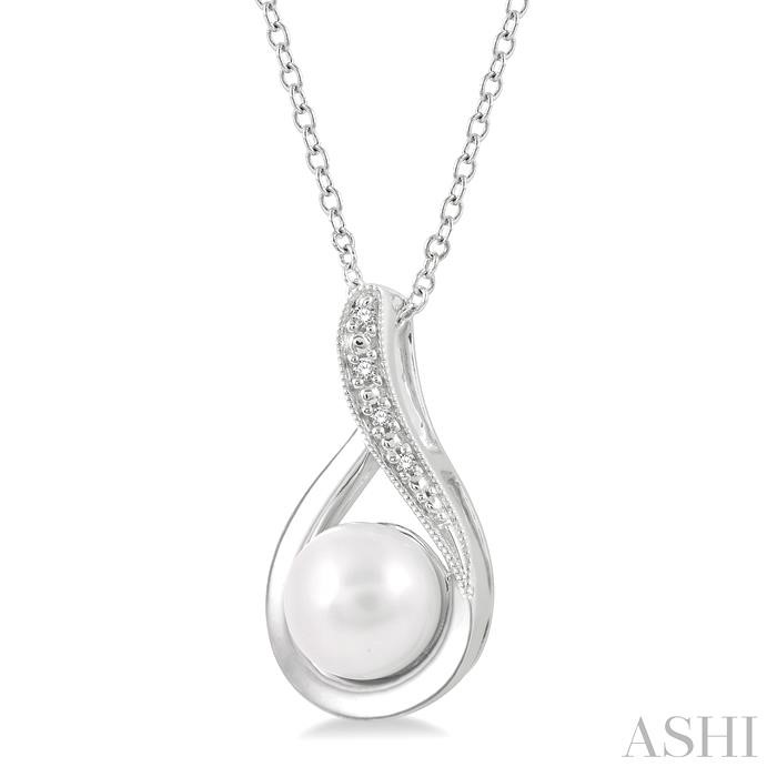 Silver Pearl Diamond Pendant-2