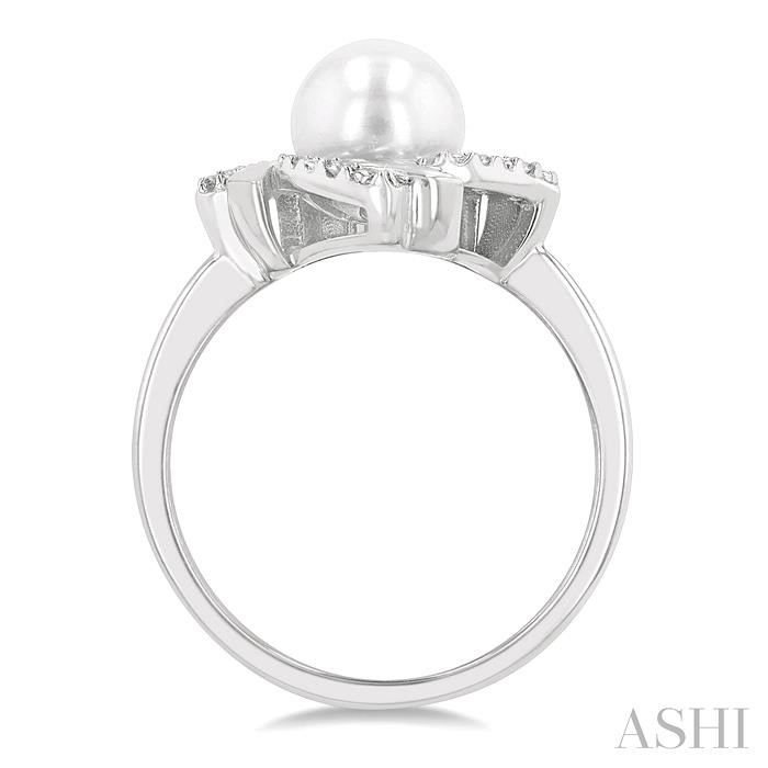 Silver Pearl Swirl Diamond Ring-3