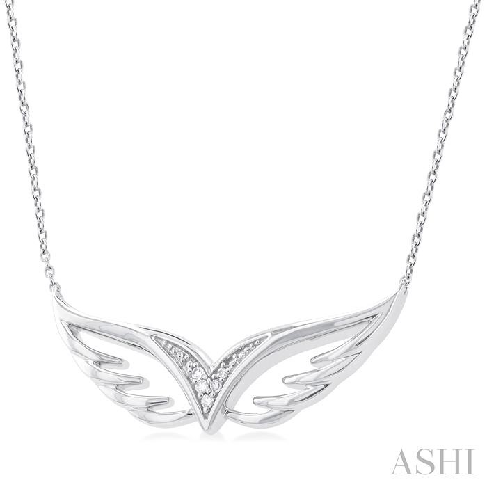 Silver Angel Wings Diamond Fashion Pendant-2