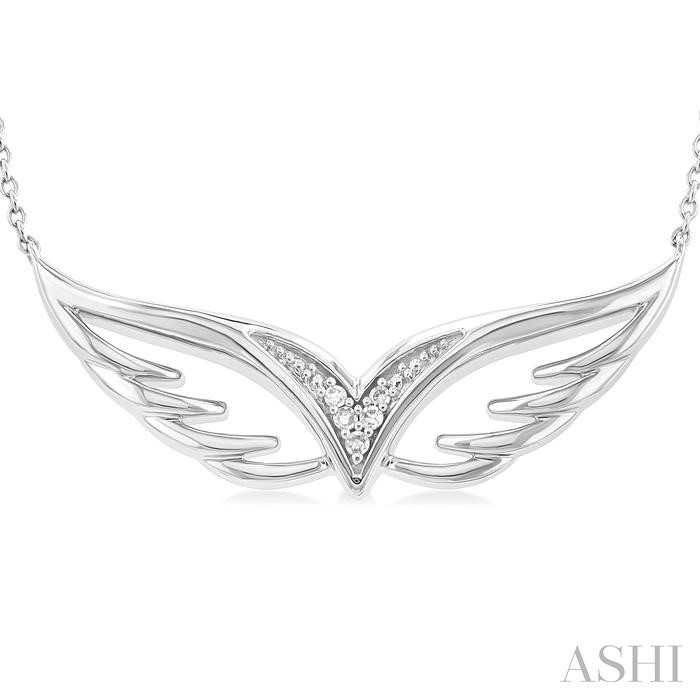 Silver Angel Wings Diamond Fashion Pendant-3