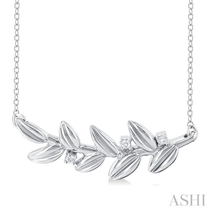 SILVER LEAF DIAMOND FASHION PENDANT