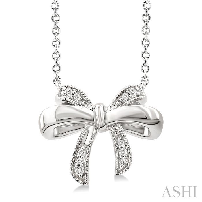 Silver Bow Diamond Fashion Pendant