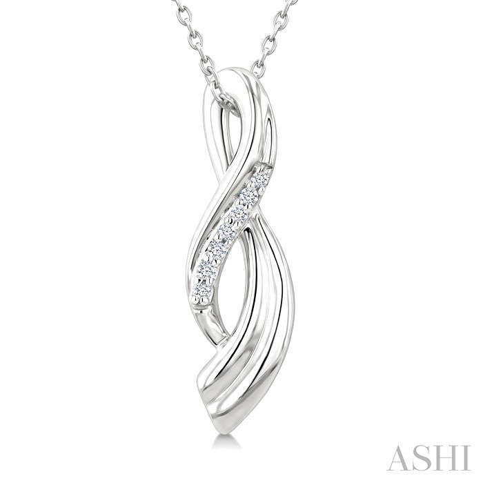 Silver Twisted Diamond Fashion Pendant