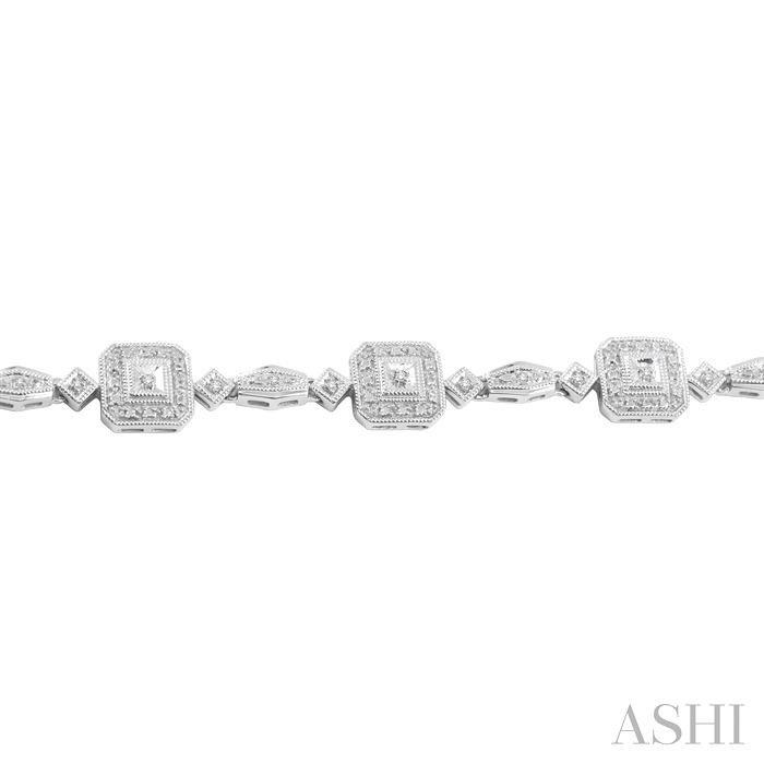 Silver Halo Diamond Bracelet-3