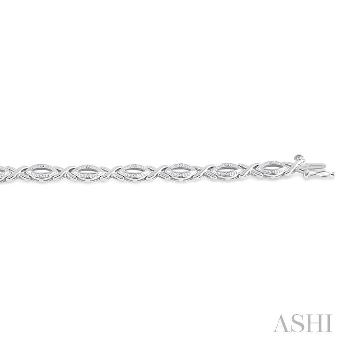 Silver 'X' Shape Diamond Bracelet-3