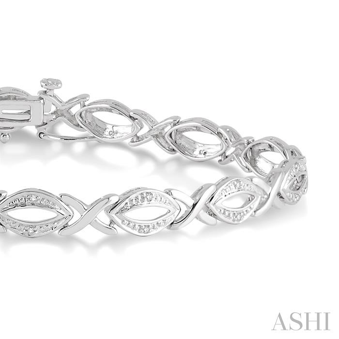 Silver 'X' Shape Diamond Bracelet-2