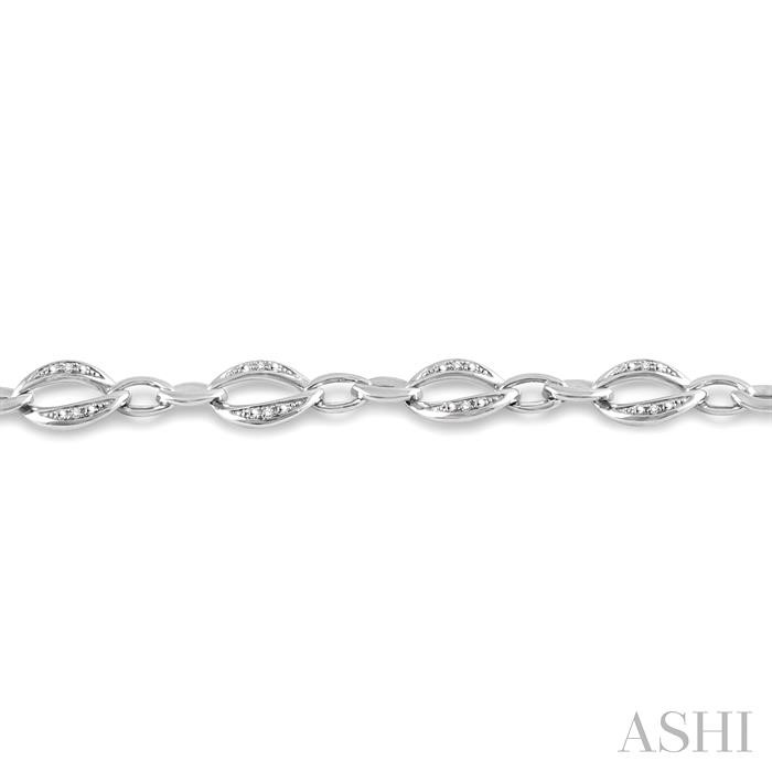 Silver Diamond Link Bracelet-3
