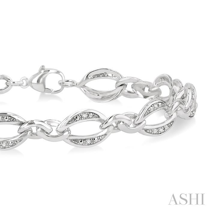 Silver Diamond Link Bracelet-2
