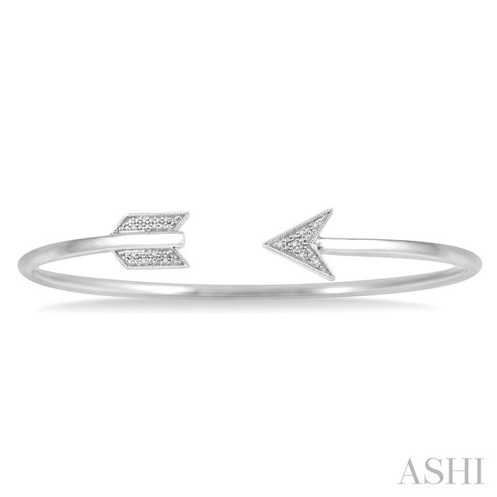 Silver Arrow Diamond Open Cuff Bangle-2