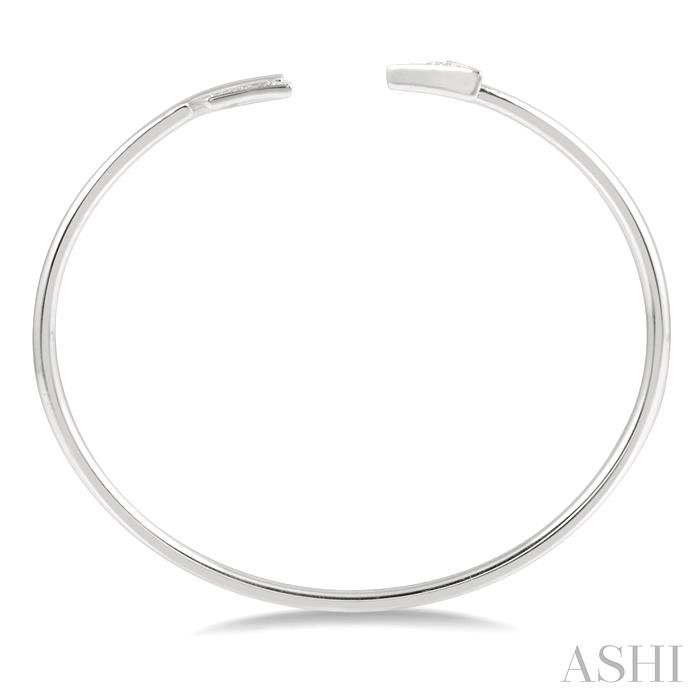 Silver Arrow Diamond Open Cuff Bangle-3