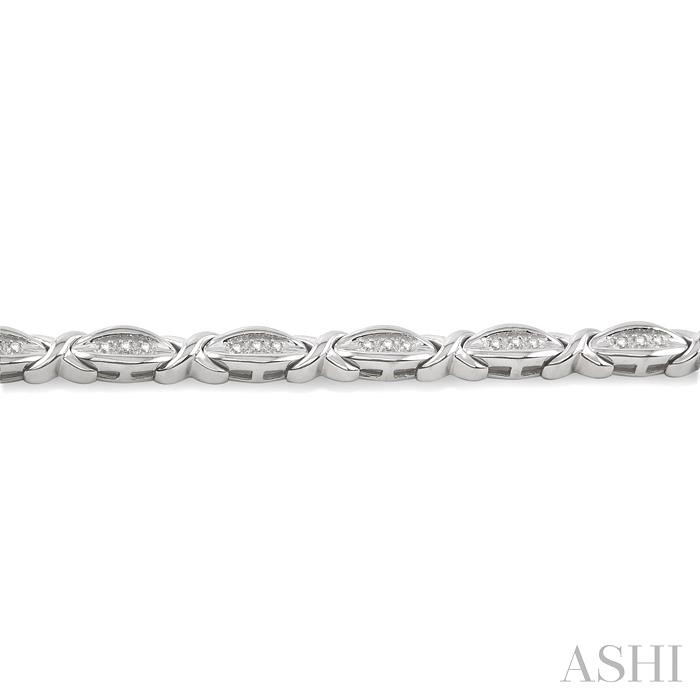 Silver 'X' Shape Diamond Bracelet-3