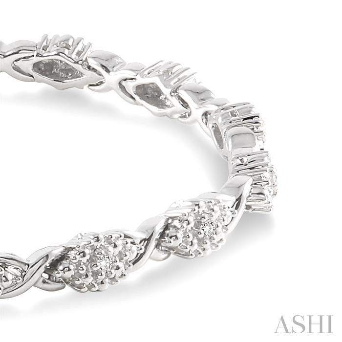 Silver Twisted Diamond Bracelet-2