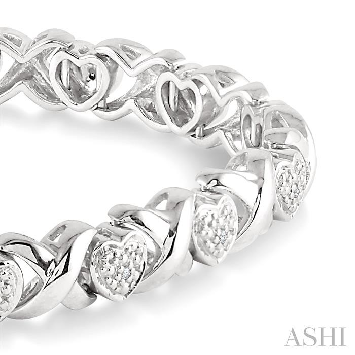 Silver Heart Shape Diamond Bracelet-2