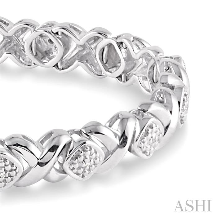 Silver 'X' Shape Diamond Bracelet-2