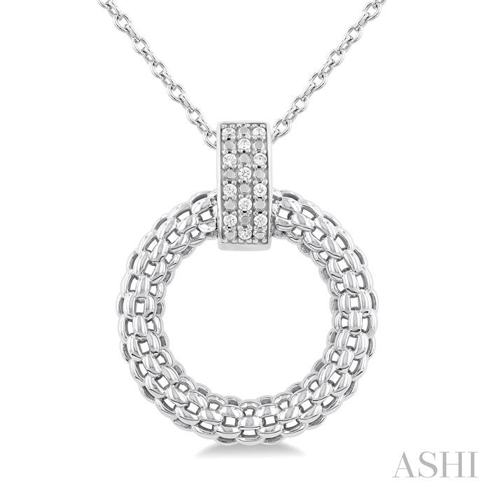 Silver Bold Circle Diamond Pendant