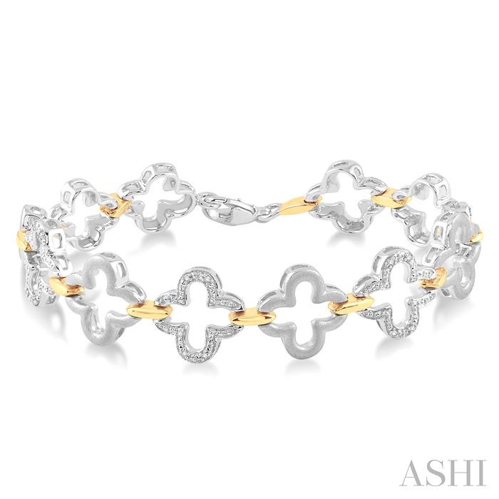 SILVER CLOVER DIAMOND FASHION BRACELET