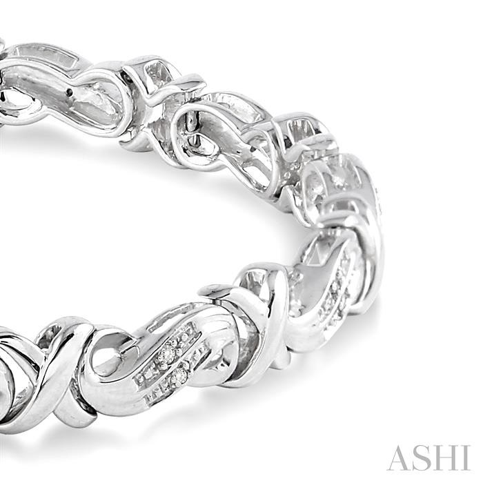 Silver 'X' Shape Diamond Bracelet-2