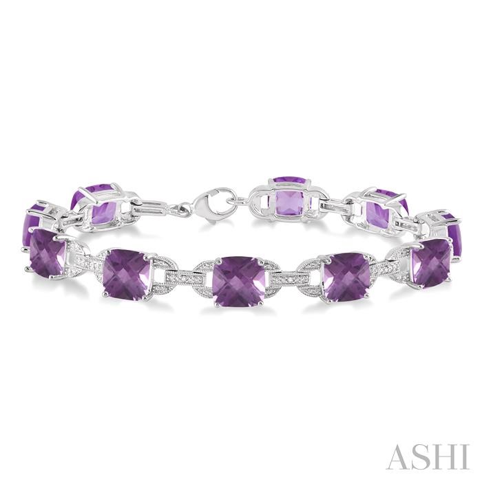 SILVER GEMSTONE & DIAMOND BRACELET