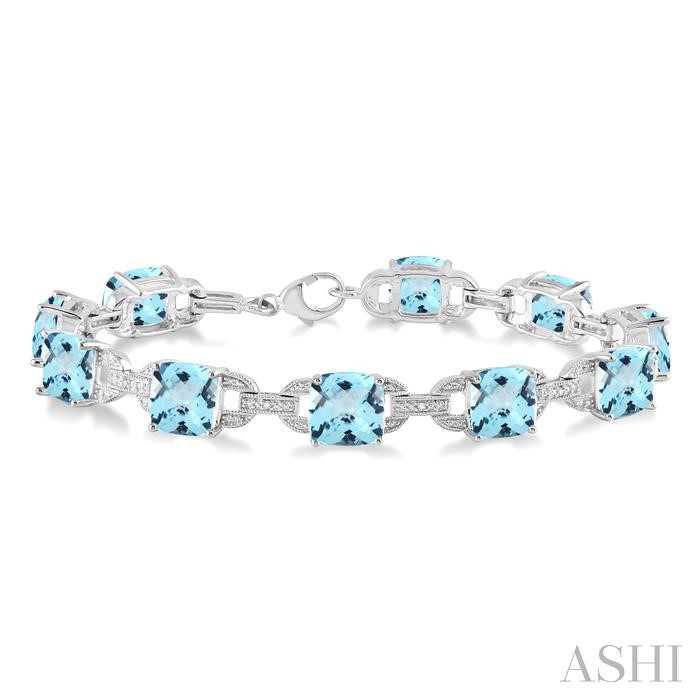 SILVER GEMSTONE & DIAMOND BRACELET