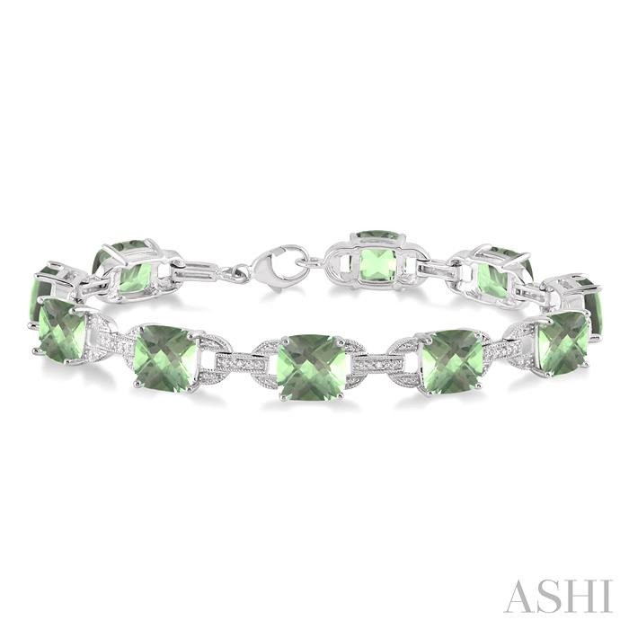 SILVER GEMSTONE & DIAMOND BRACELET