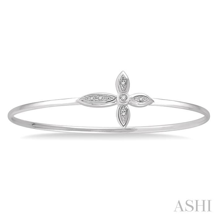 Silver Cross Diamond Flexi Fashion Bangle-2