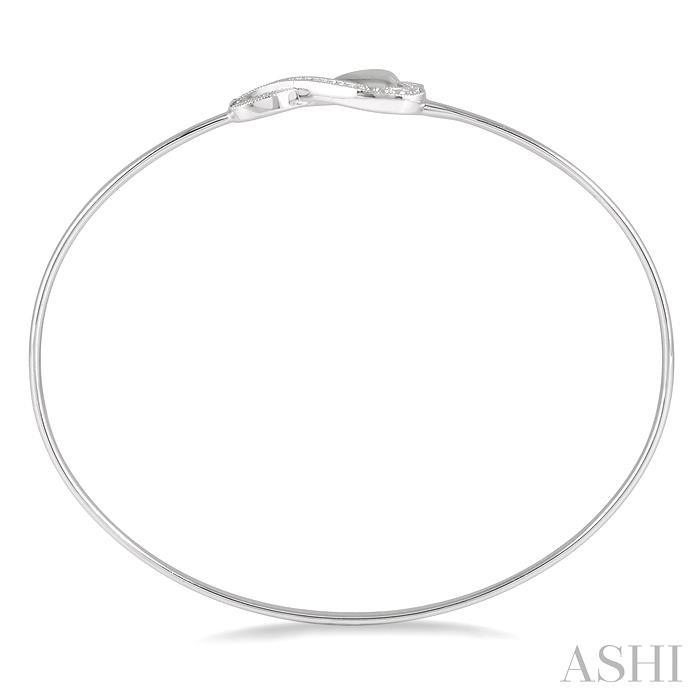 Silver Heart Shape Diamond Flexi Fashion Bangle-3