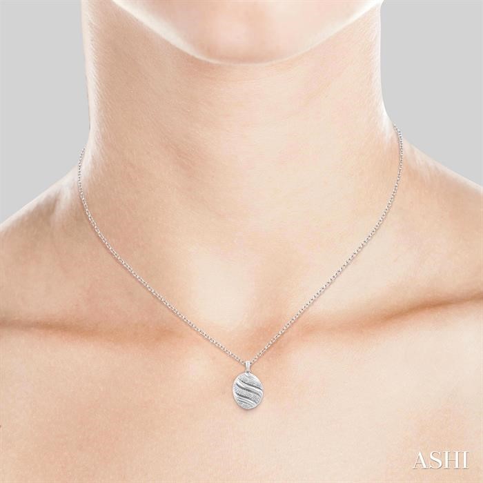 Silver Bold Ribbed Diamond Fashion Pendant