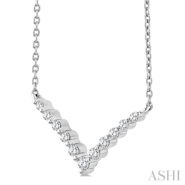 Silver Chevron Petite Diamond Fashion Pendant