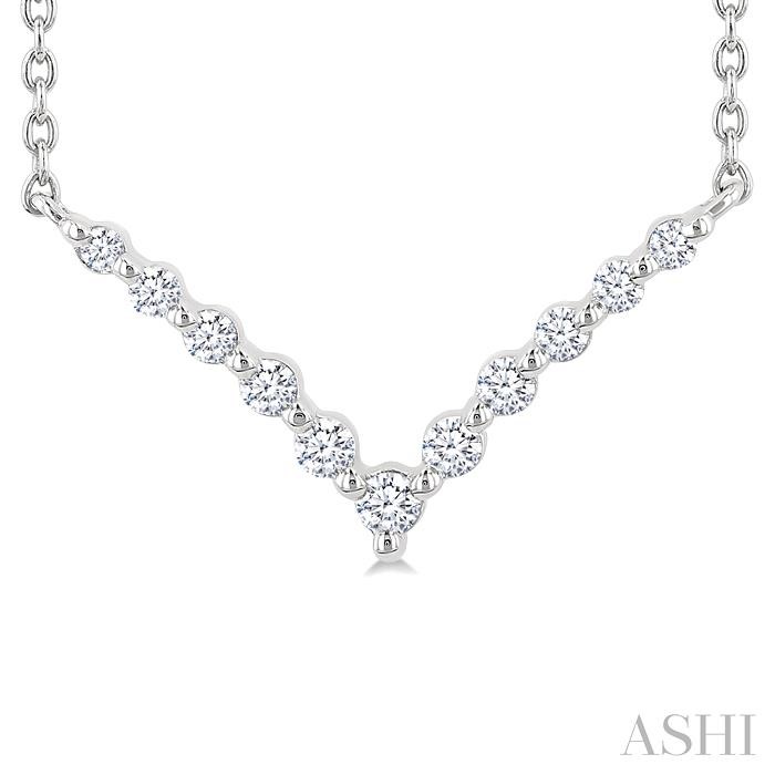 Silver Chevron Petite Diamond Fashion Pendant