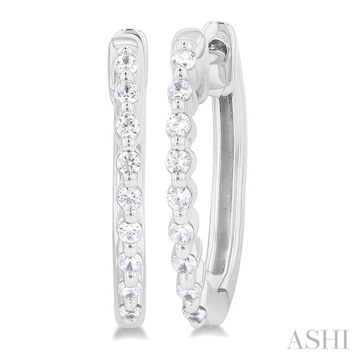 Silver Petite Diamond Fashion Hoop Earrings