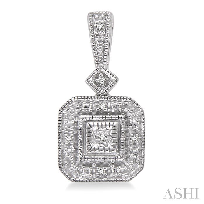 Silver Cushion Shape Diamond Earrings-2