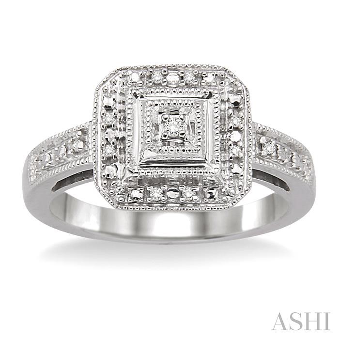 Silver Cushion Shape Diamond Ring-2