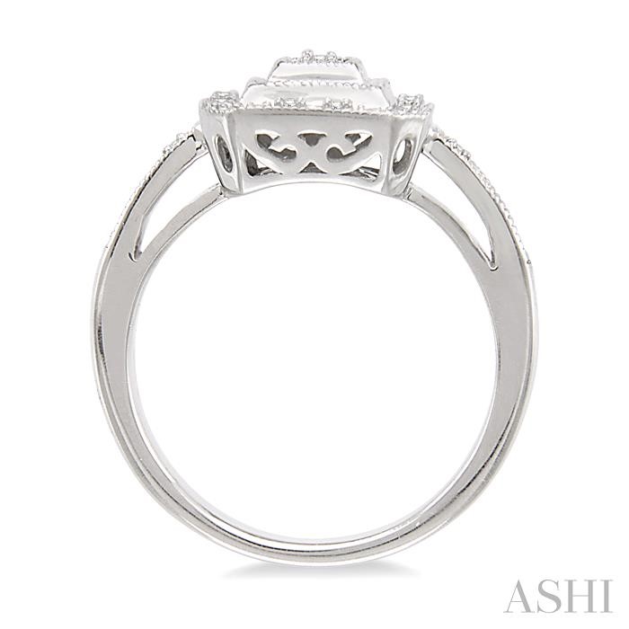 Silver Cushion Shape Diamond Ring-3
