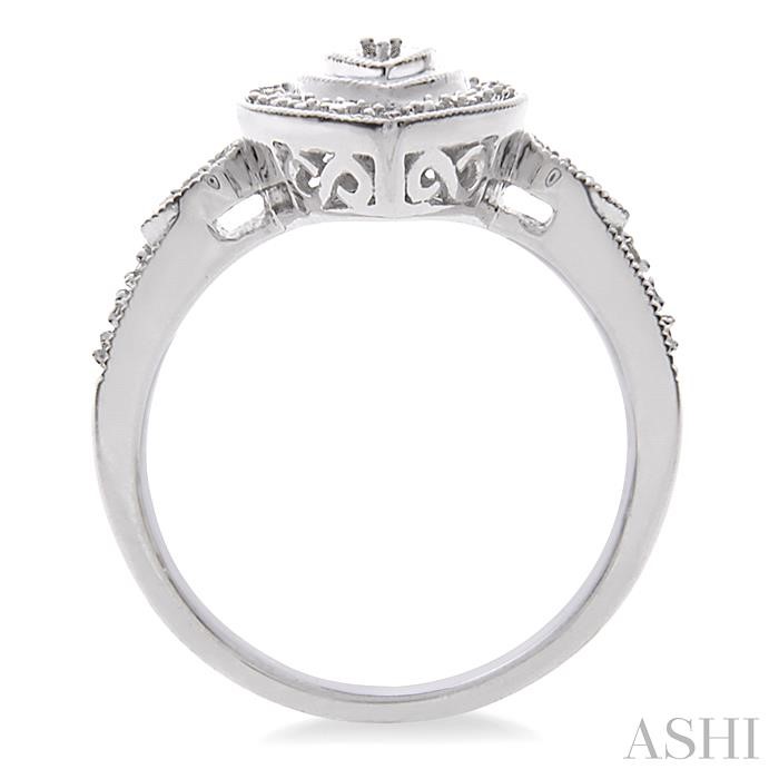 Silver Pear Shape Diamond Ring-3