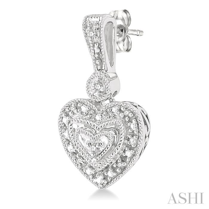 Silver Heart Shape Diamond Fashion Earrings-3