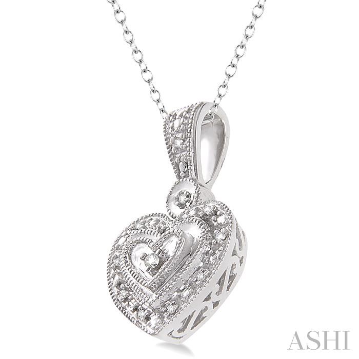 Silver Heart Shape Diamond Fashion Pendant-2