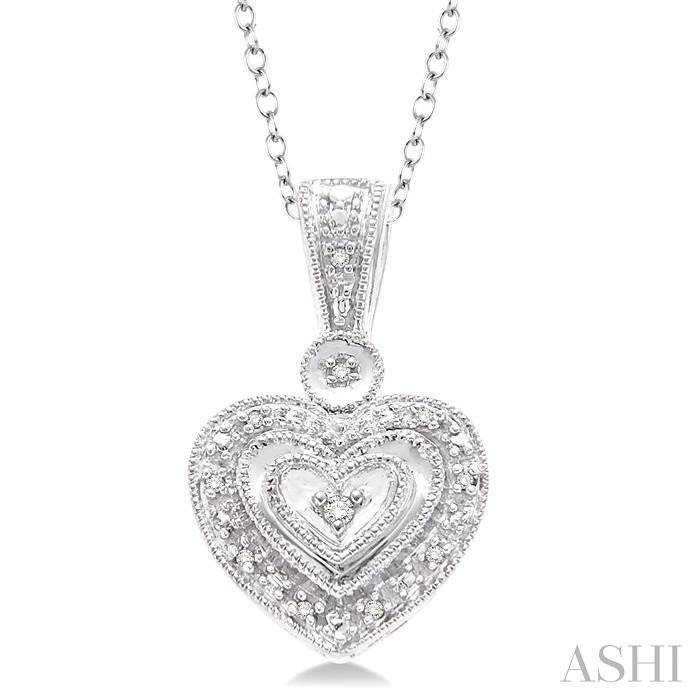 SILVER HEART SHAPE DIAMOND FASHION PENDANT