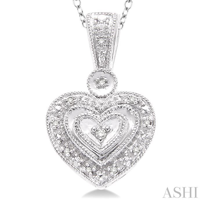 Silver Heart Shape Diamond Fashion Pendant-3