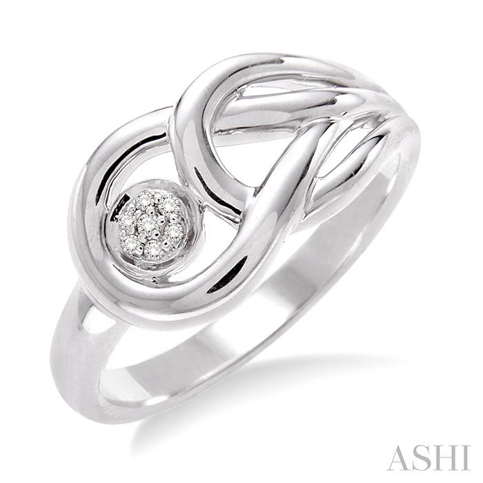 Silver Round Shape Diamond Ring