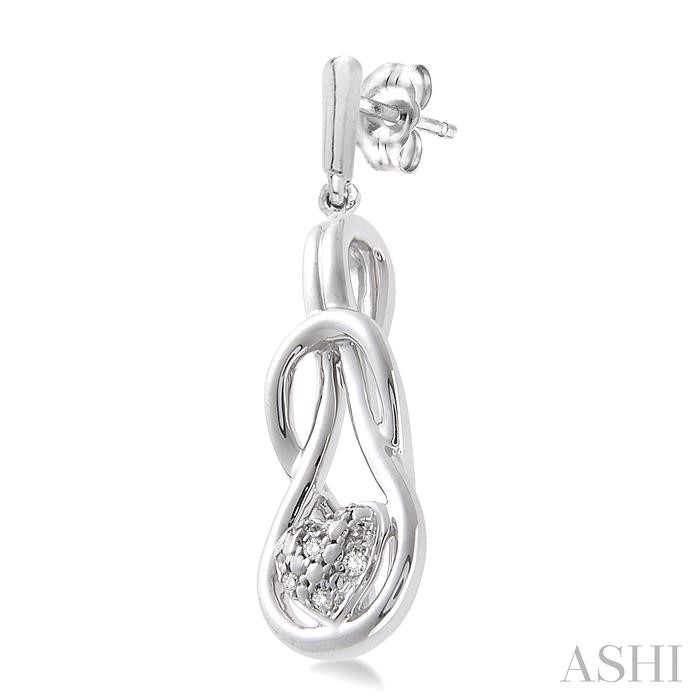 Silver Heart Shape Diamond Fashion Earrings-3