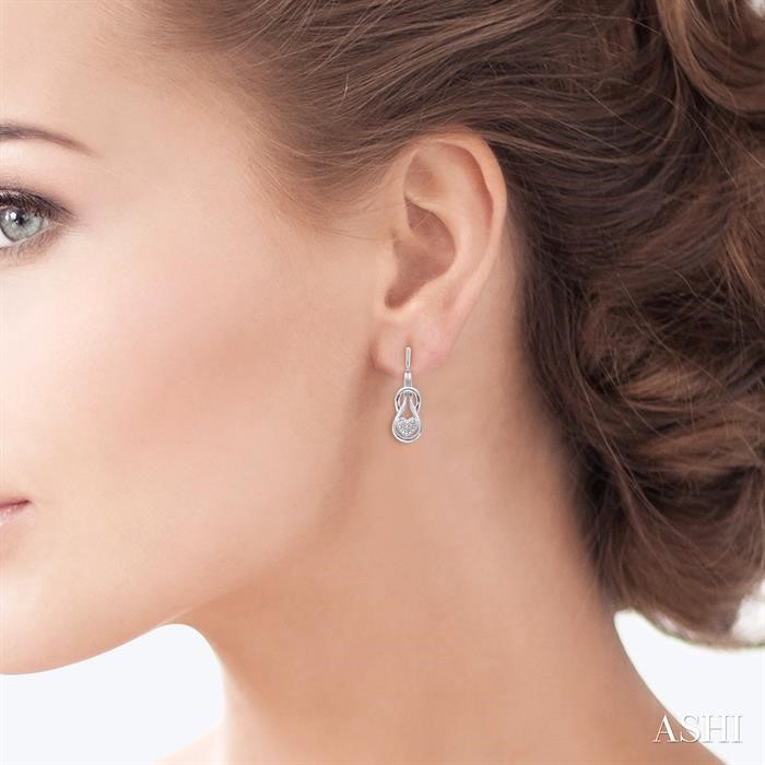 Silver Heart Shape Diamond Fashion Earrings-4