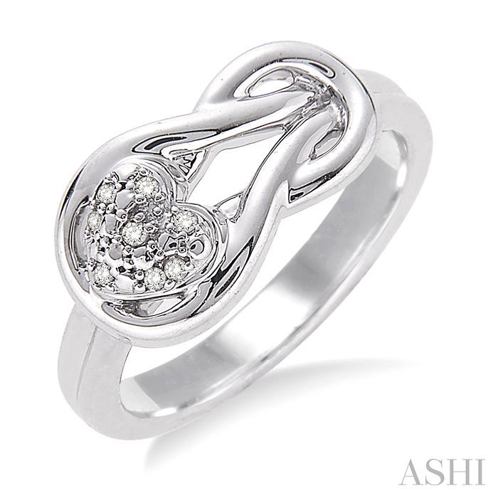 Silver Heart Shape Diamond Fashion Ring