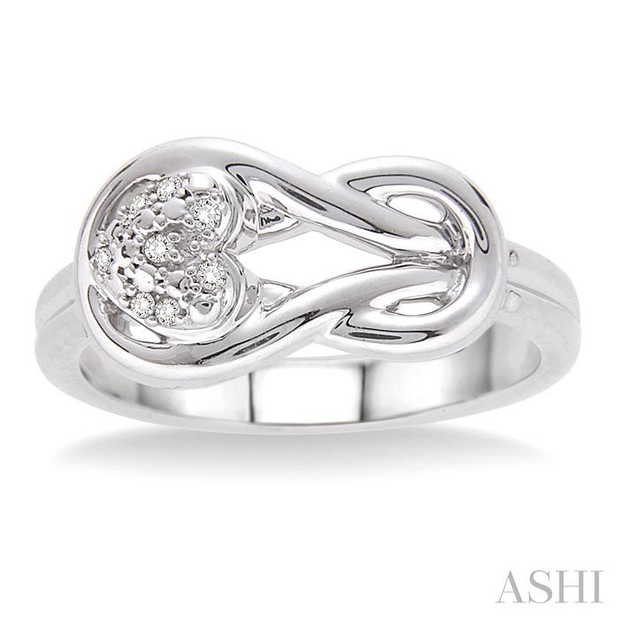 Silver Heart Shape Diamond Fashion Ring-2