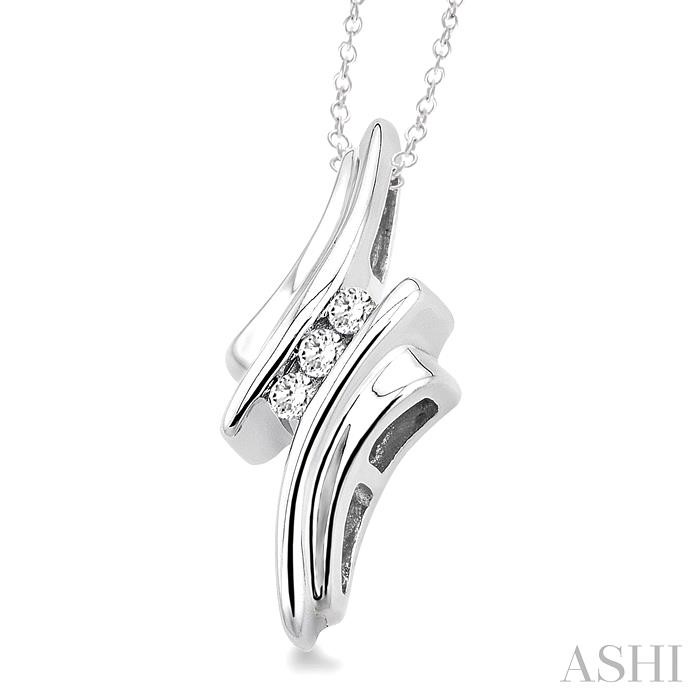 Silver 3 Stone Diamond Fashion Pendant-2