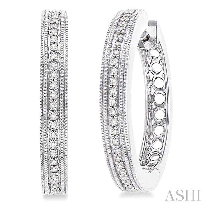 SILVER DIAMOND HOOP EARRINGS