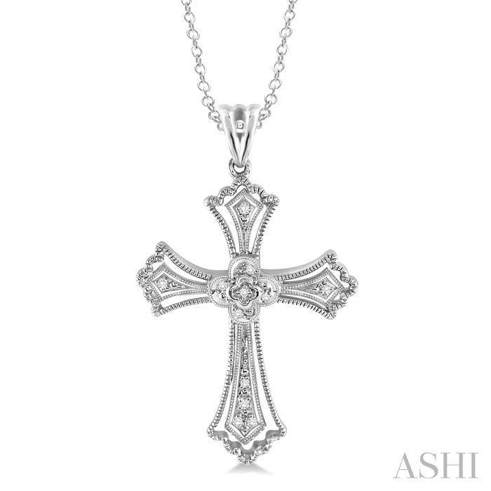 SILVER CROSS DIAMOND PENDANT