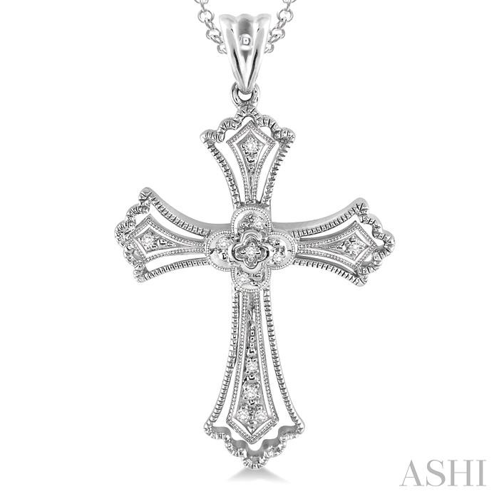 Silver Cross Diamond Fashion Pendant-3
