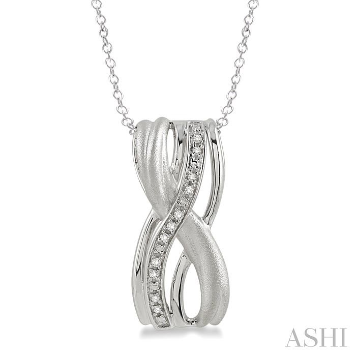 SILVER SWIRL DIAMOND FASHION PENDANT