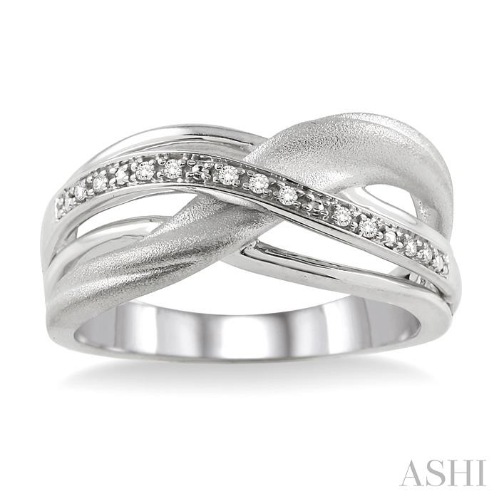 Silver Swirl Diamond Fashion Ring-2