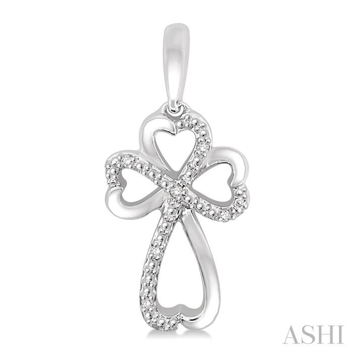 Silver Cross & Heart Shape Diamond Fashion Earrings-2